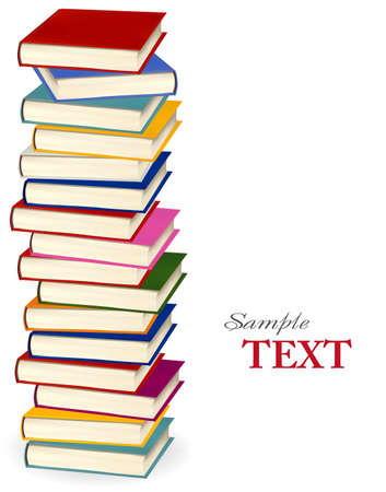 Stack of colorful books. illustration. のイラスト素材