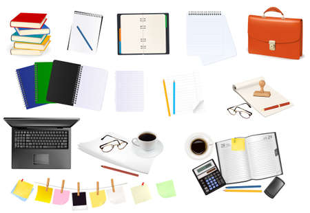 Business and office supplies. illustration. のイラスト素材