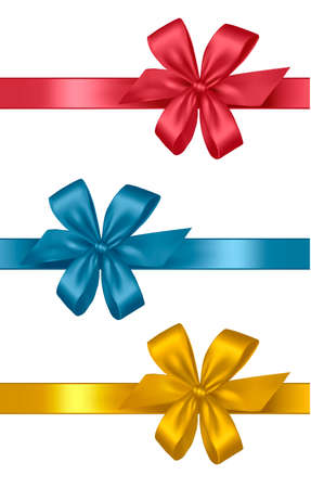 Collection of colored bows with ribbons. のイラスト素材