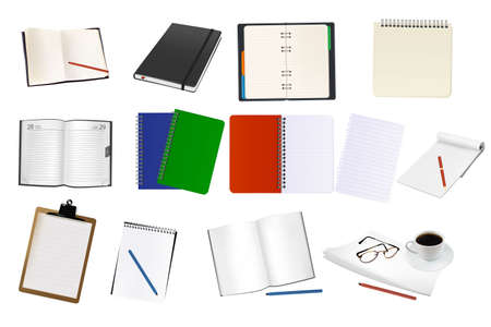 Big collection of business and office supplies. illustration.のイラスト素材
