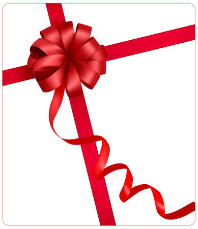 Holiday red bow with a ribbon. のイラスト素材