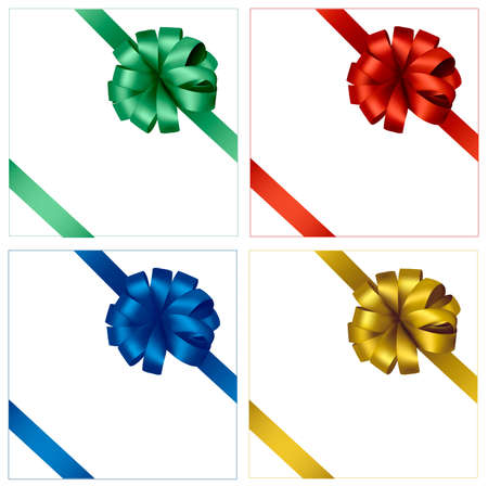 Set of holiday color bows with a ribbons. のイラスト素材