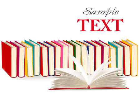 Background with colorful and open books. illustration. のイラスト素材