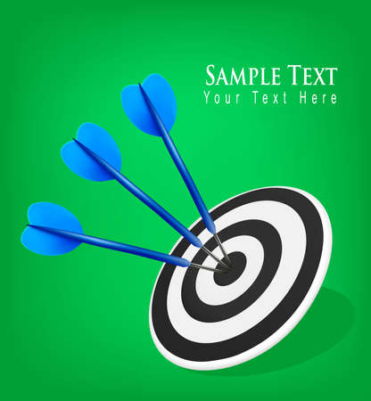 Three darts hitting a target. Success concept. illustration のイラスト素材