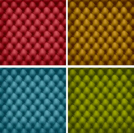 Set of color leather upholstery. illustration. のイラスト素材