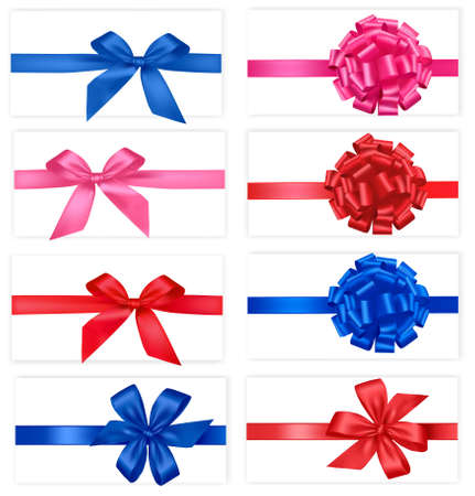 Big collection of red gift bows. のイラスト素材