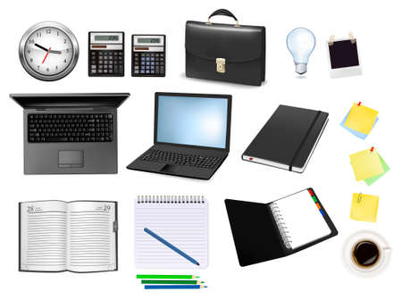 Business and office supplies. illustration. のイラスト素材