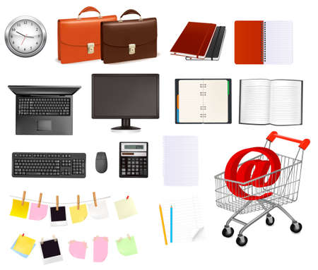 Business and office supplies. illustration. のイラスト素材
