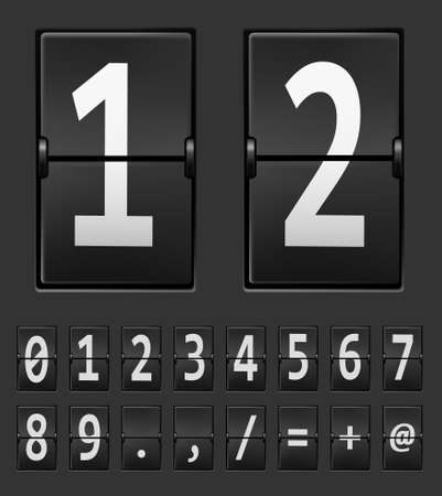Set of figures on a mechanical scoreboard. のイラスト素材