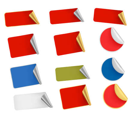 Color tag and sticker set のイラスト素材