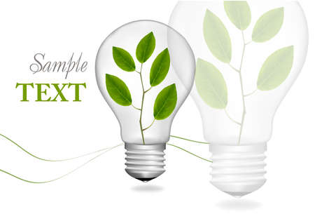 Plant inside light bulb.  illustration. のイラスト素材