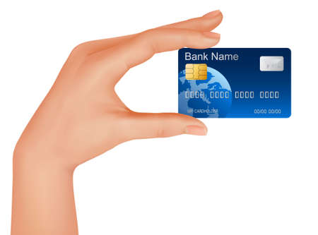 Hand with credit card. Business concept.  illustration. のイラスト素材