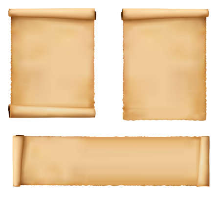 Set of old paper sheets. Vector.のイラスト素材