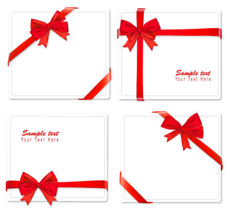 Big collection of red gift bows. Vectorのイラスト素材