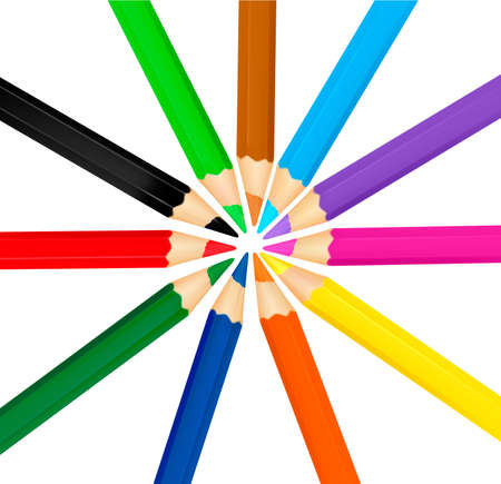 Background with color pencils. Vector のイラスト素材