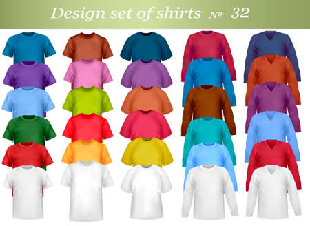 Color t-shirt design template. Photo-realistic vector illustration. のイラスト素材