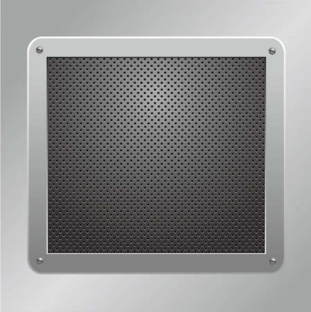 Glossy metallic plaque on a textured background. illustration のイラスト素材