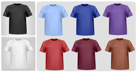 Black and color t-shirts. Photo-realistic illustration のイラスト素材