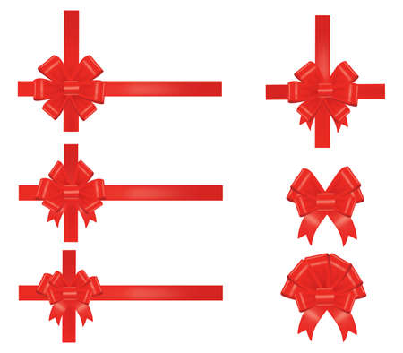 Big collection of red gift bows. のイラスト素材