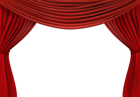 Background with red velvet curtain. illustration. のイラスト素材