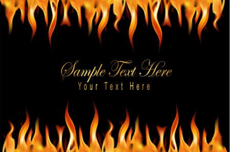 Fire flame on a black background. illustration. のイラスト素材