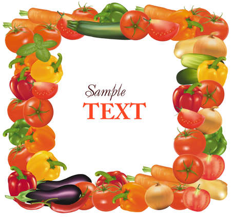 Frame made from vegetables. のイラスト素材