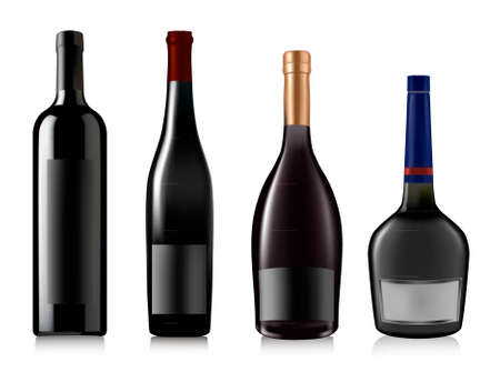 Set of different bottles. Vector illustration. のイラスト素材