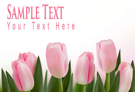 Flower design border isolated on white. Vector. のイラスト素材