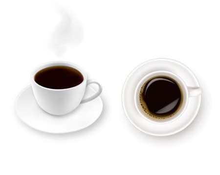 Cup of coffee. Photo-realistic vector. のイラスト素材