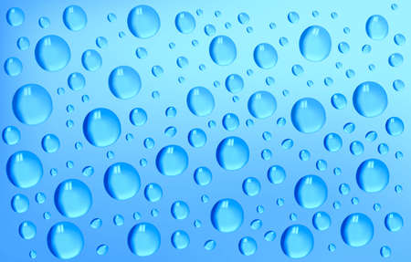 Water drops on blue background. illustration.のイラスト素材
