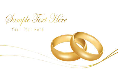 Photo-realistic vector illustration. Two gold wedding rings. のイラスト素材