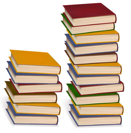 Two books stacks isolated on white background. Vector. のイラスト素材