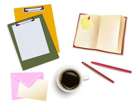 Office supplies. Photo-realistic vector. のイラスト素材