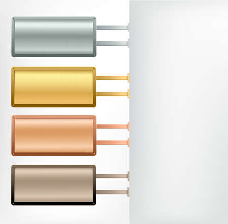 Set of metallic banners.Vector background. のイラスト素材