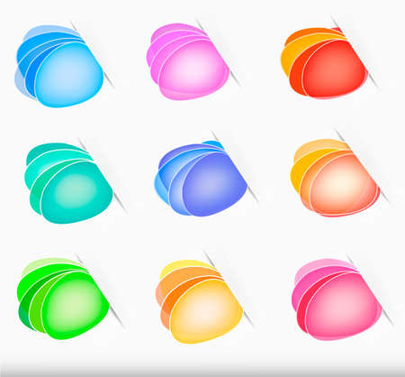 Collection of colorful speech and thought bubbles. Vector. のイラスト素材