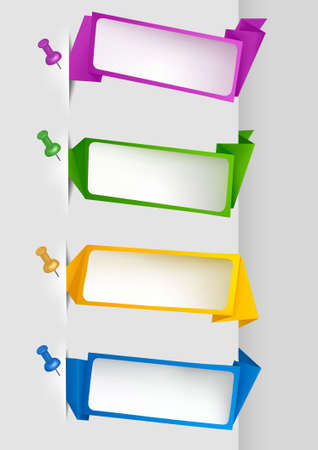 Set of origami paper bannersのイラスト素材