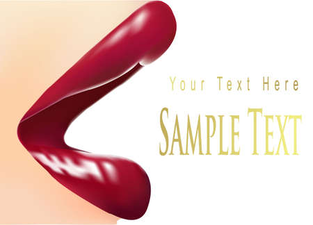 Glamour Red gloss lips with kissing gesture. のイラスト素材