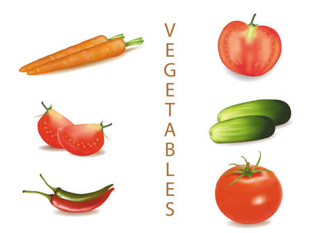 The colorful group of vegetablesのイラスト素材