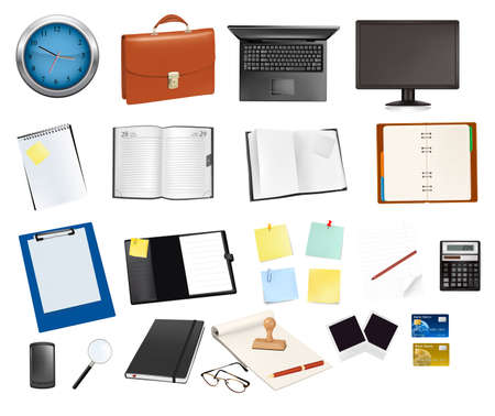 Business and office supplies. Vector illustration. のイラスト素材