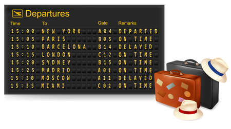 Mechanical terminal and travel suitcase.のイラスト素材