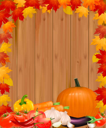 Autumn background with vegetables. Vector. のイラスト素材