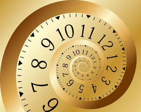 Infinity time. Gold clock. Vector illustration