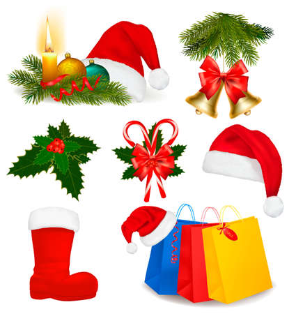 Set of Christmas objects. Vector. のイラスト素材