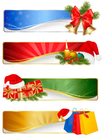 Set of winter christmas banners. Vector illustration のイラスト素材