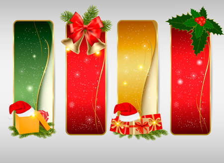 Set of winter christmas backgrounds. Vector illustration のイラスト素材
