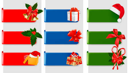 Set of winter christmas banners. Vector illustration のイラスト素材