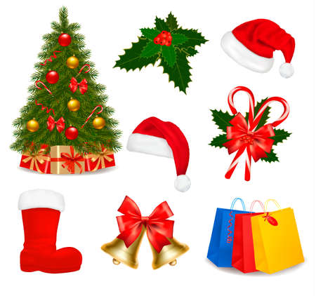 Set of Christmas icons. Vector illustration. のイラスト素材