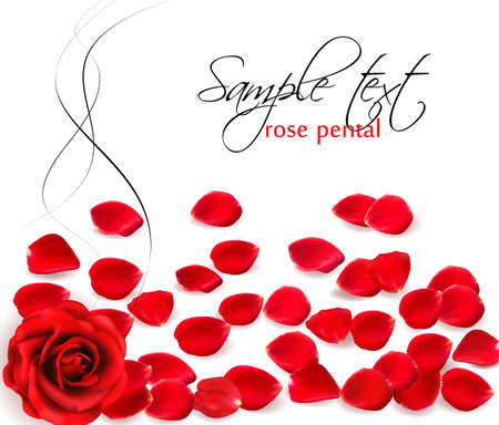 Background of red rose petals.  Vector illustration.のイラスト素材