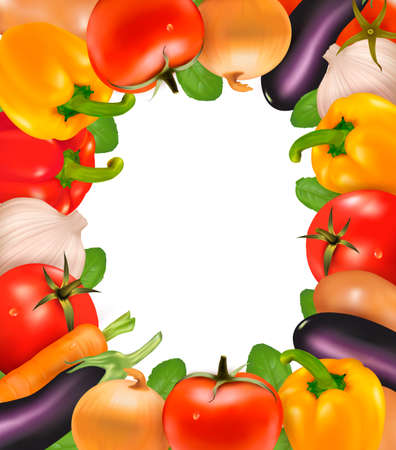Frame made of vegetables のイラスト素材