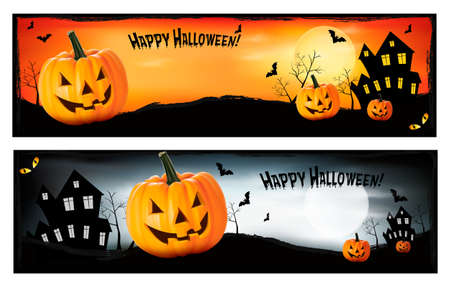 Two Halloween banners  Vector のイラスト素材